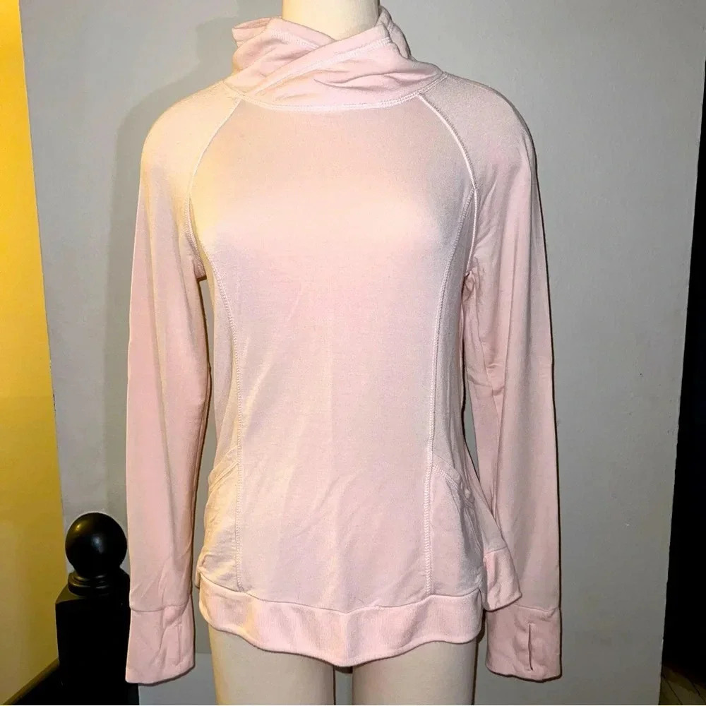Yogalicious Long Sleeve Cowl Neck Pull Over - Ballerina Pink